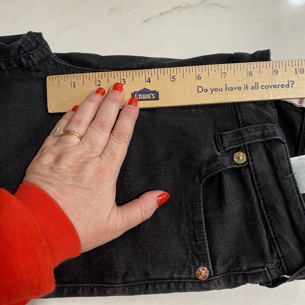 True Religion Womens 31 Moto Super Skinny Jeans Faded Black Zip Pockets Stretch - Picture 13 of 14